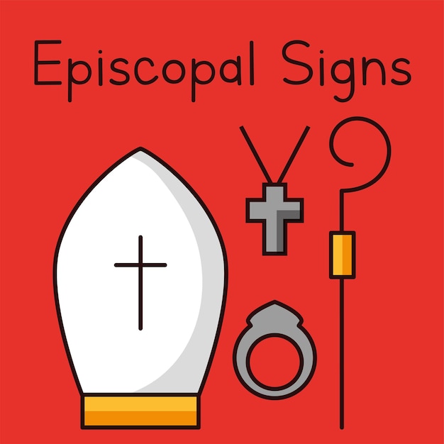 Vector episcopal signs