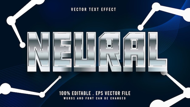 Vector eps 3d neural editable text effect