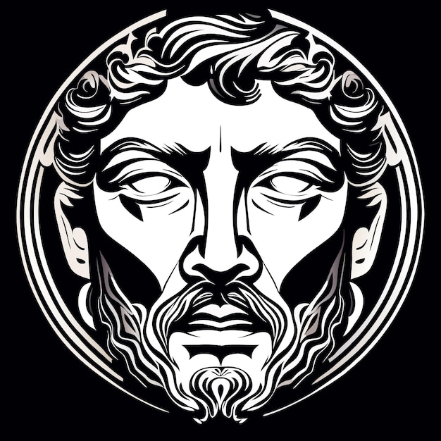 Vector eps art of ancient greek faces