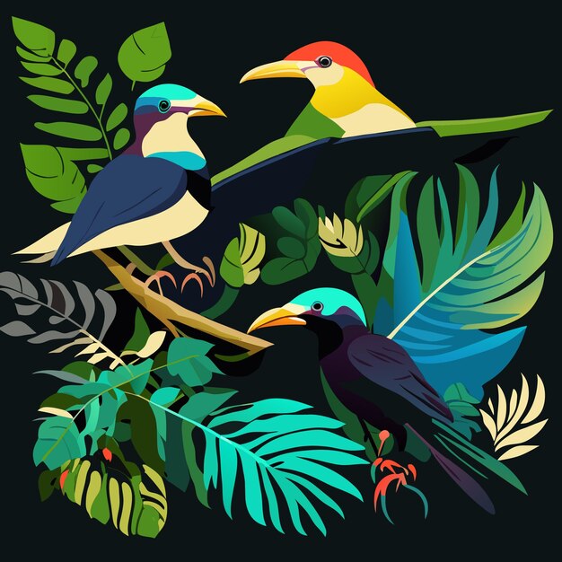 Eps birds in flat design