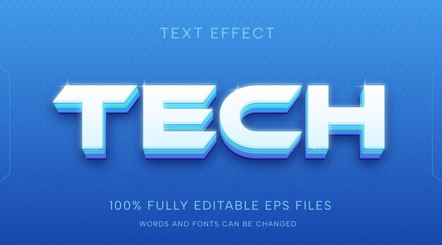 Vector eps blue tech text style effect