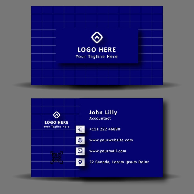 Eps blue and white attractive business card design template