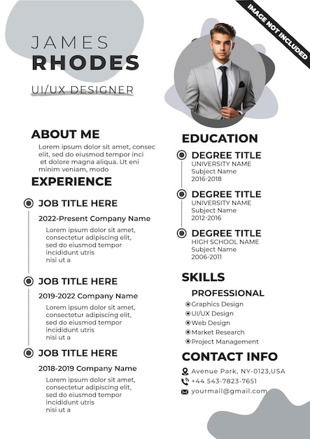 Vector eps clean and modern resume portfolio or cv template