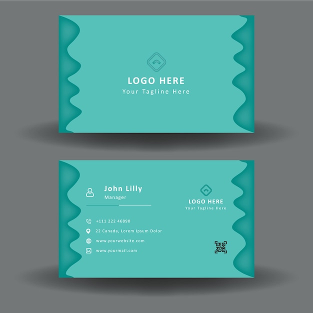 Eps creative blue business card design template