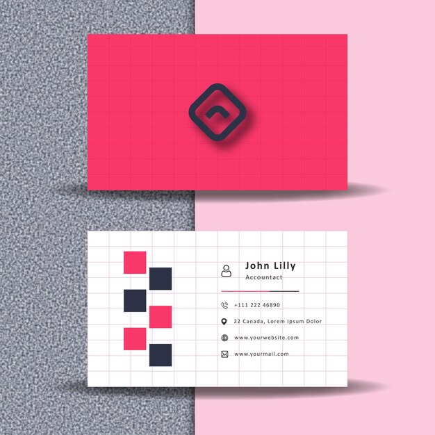 Vector eps creative pink and blue business card design template