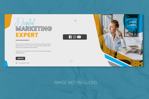 Vector eps digital marketing facebook banner template design