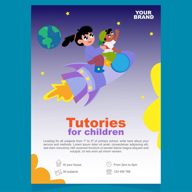 Vector eps editable template childrens flyer