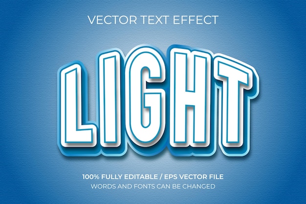 EPS editable vector light 3d text design