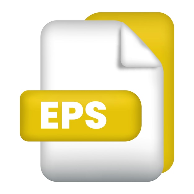 EPSファイル形式アイコン EPSファイル形式 3Dレンダリングアイコン EPSファイル形式 ドキュメントカラーアイコンベクトル