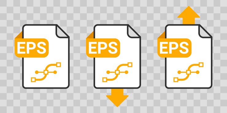 Vector eps file format icons with a transparent background