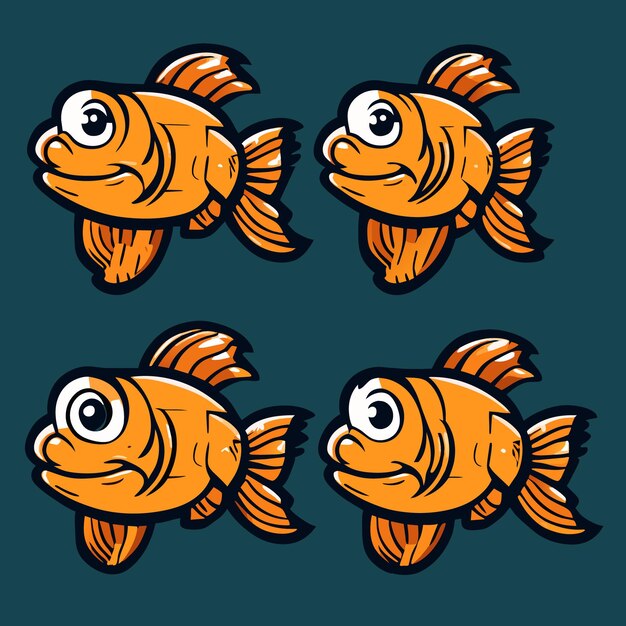 Vector eps-formaat isolated fish game character collection