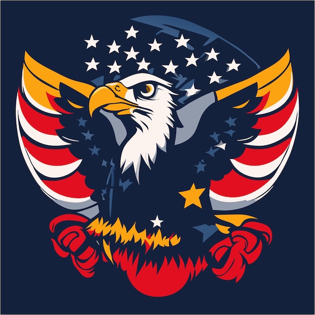 EPS Format Bald Eagle in Red White and Blue