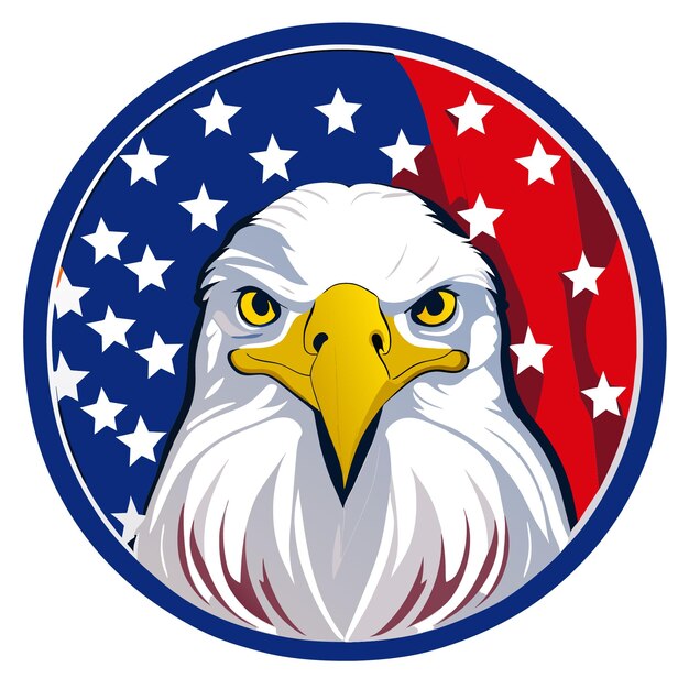 Vector eps-grafiek van bald eagle met vlag