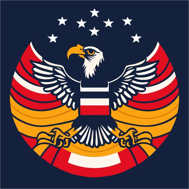 흰머리 독수리 미국 국기 영감의 EPS 그래픽