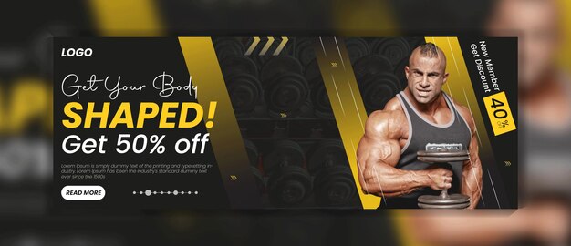 Vector eps gym and fitness web banner template