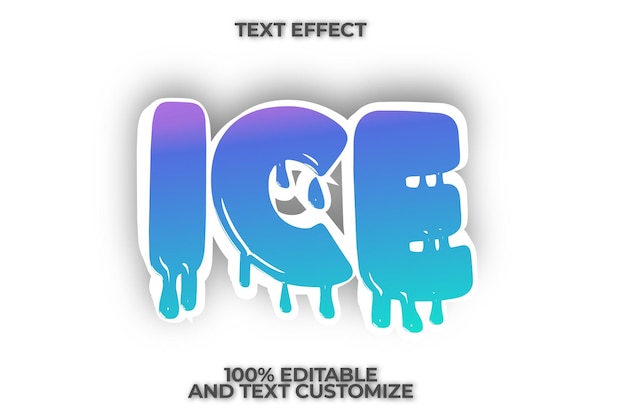 Vector eps ice 
text effect design