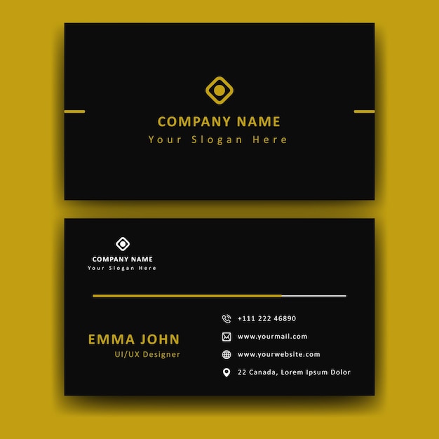 Eps professional and creative black and golden business card design