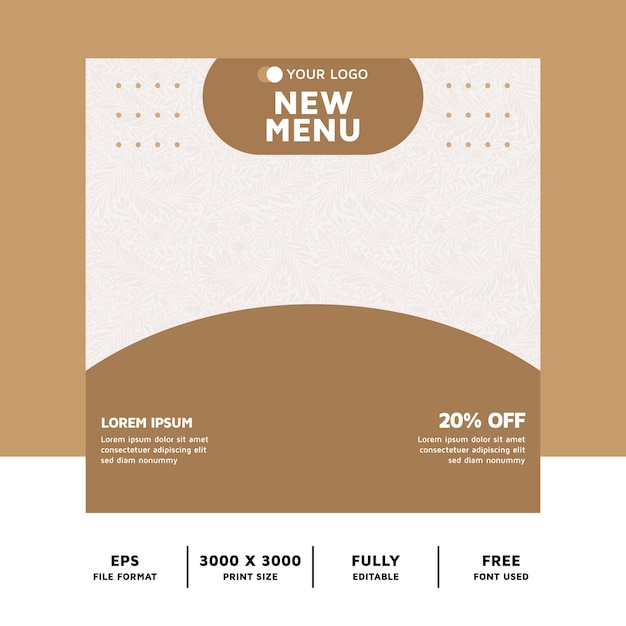 EPS Square banner food restaurant milkshake menu