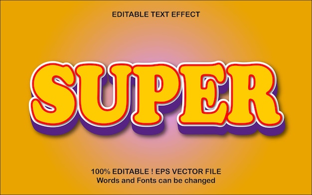 Eps super 3d bewerkbaar teksteffect