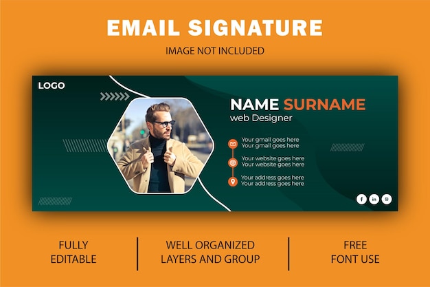 EPS vector email signature template business and corporate design