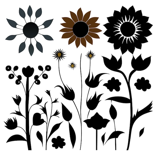 EPS Vector File of Botanical Silhouettes