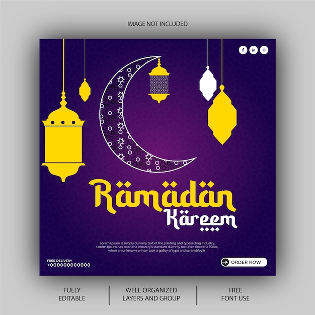 Vector eps vector ramadan kareem social media post ontwerpsjabloon