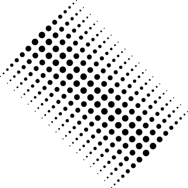 Vector eps10 black vector halftone dotted pattern artwork isolated on white background