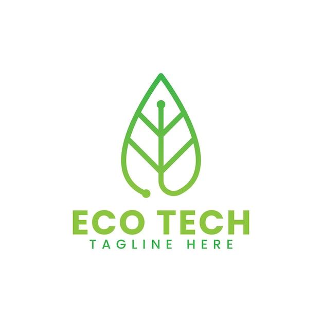 eps10 vector eco tech logo ontwerpsjabloon geïsoleerd op witte achtergrond