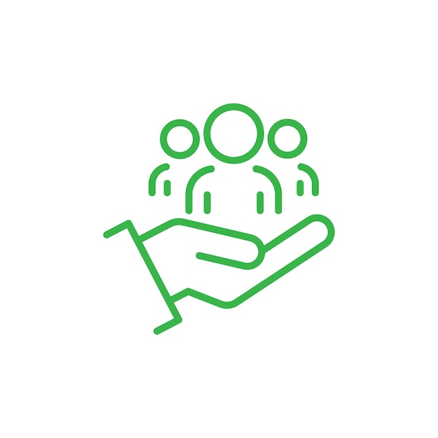 Vector eps10 vector illustration of an inclusive workplace line art icon in green color