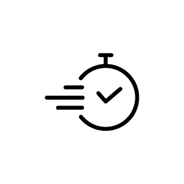 eps10 vector illustration of a line art Time icon design in black color