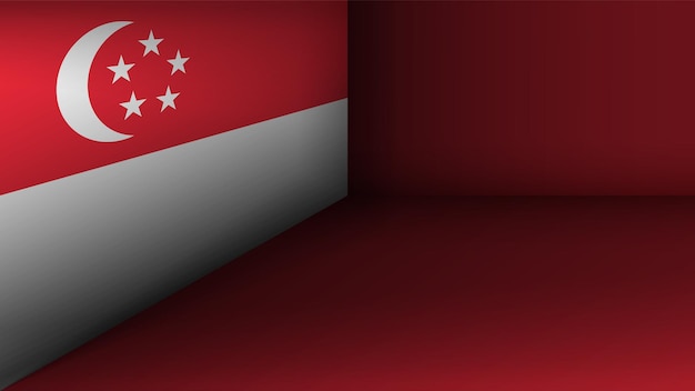 Eps10 vector patriotic background with singapore flag colors