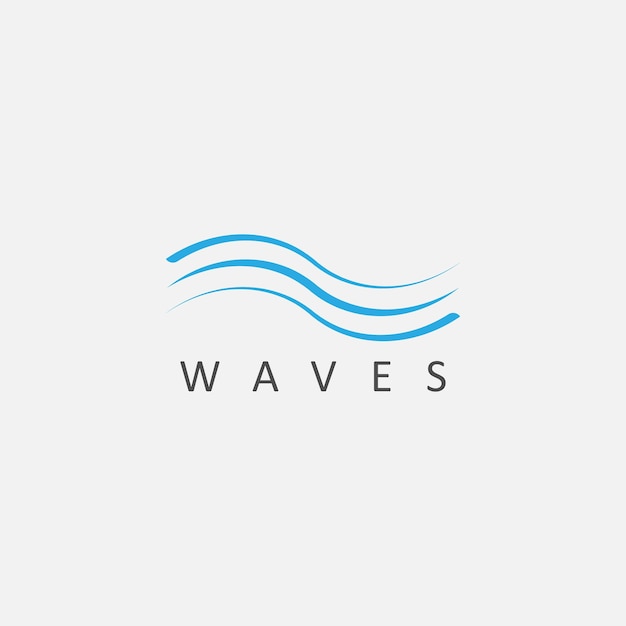 eps10 vector sea waves logo element template isolated on grey background