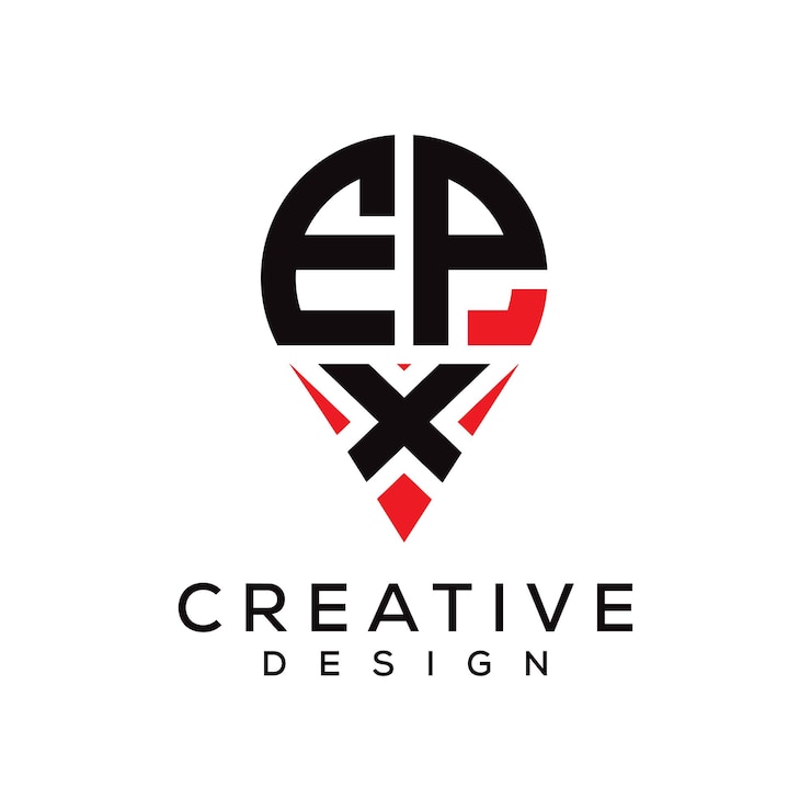 वेक्टर epx letter location shape logo design