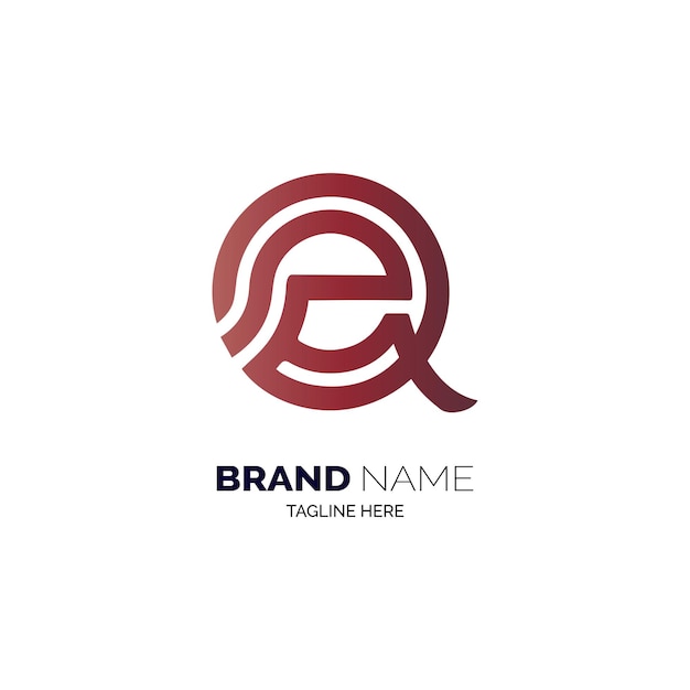 ブランドや会社などのeq文字ロゴデザインテンプレート
