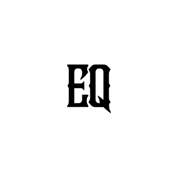 Vettore eq monogramma logo design lettera testo nome simbolo logotipo monocromatico carattere alfabetico logo semplice