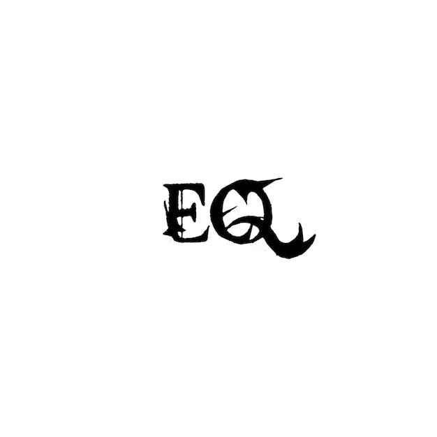 Vector eq monogram logo ontwerp brief tekst naam symbool monochroom logo alfabet karakter eenvoudig logo