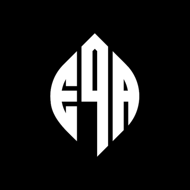 Дизайн логотипа EQA с круговой и эллипсовой формой EQA эллипсовые буквы с типографическим стилем Три инициала образуют логотип круга EQA Circle Emblem Abstract Monogram Letter Mark Vector.