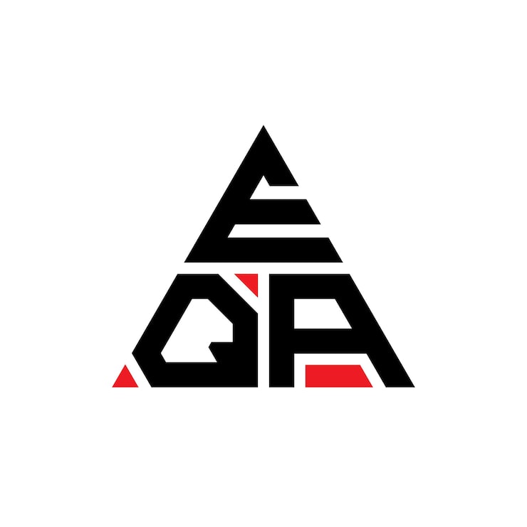 Vector eqa triangle letter logo design with triangle shape eqa triangle logo design monogram eqa triangle vector logo template with red color eqa triangular logo simple elegant and luxurious logo