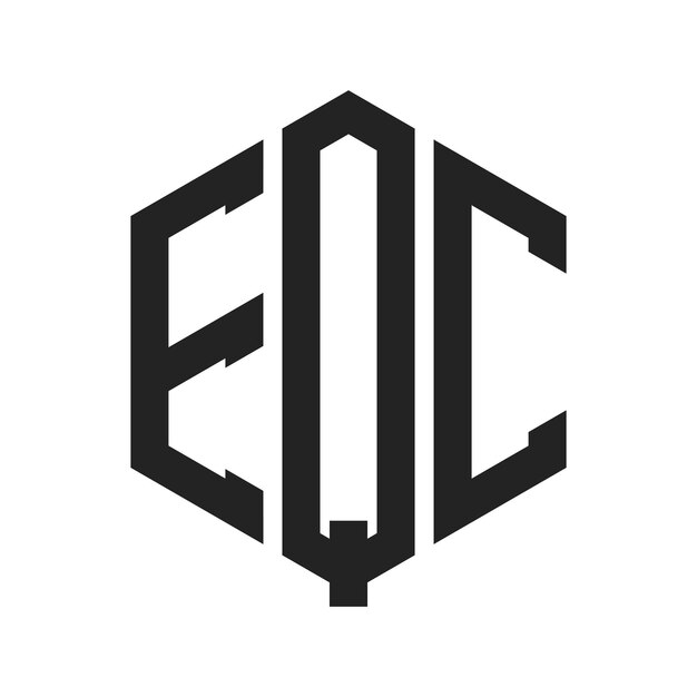 EQC ロゴデザイン イニシャルレター EQC モノグラム ロゴは六角形を使用しています