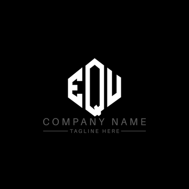 Vector equ letter logo design with polygon shape equ polygon and cube shape logo design equ hexagon vector logo template white and black colors equ monogram business and real estate logo