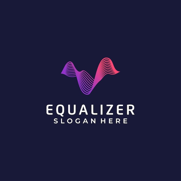 Equalizer audio sound wave logo design inspiration