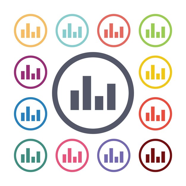 Set di icone piatte dell'equalizzatore
