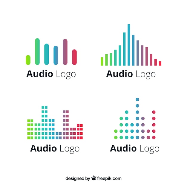 Vector equalizer logo collection with gradient style