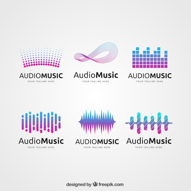 Equalizer logo collection with gradient style