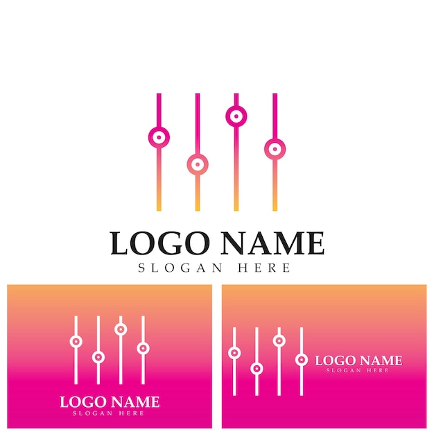イコライザーのロゴとシンボルのデザイン