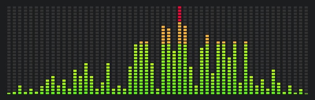 Equalizer, Music, Voice, Sound wave. Color electronic equalizer.