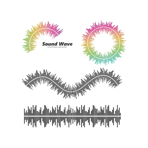 Equalizer and sound effect ilustration logo vector icon