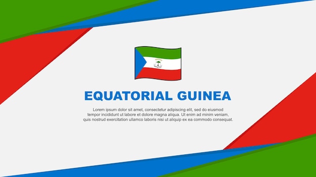 赤道ギニアの国旗の抽象的な背景 デザイン テンプレート 赤道ギニア独立記念日のバナー 漫画のベクトル図 赤道ギニアの背景