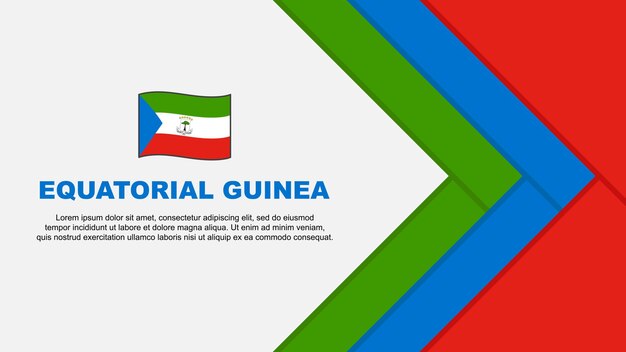 Bandiera della guinea equatoriale sfondo astratto modello di disegno banner del giorno dell'indipendenza della guinea equatoriale cartoon illustrazione vettoriale fumetto della guinea equatoriale