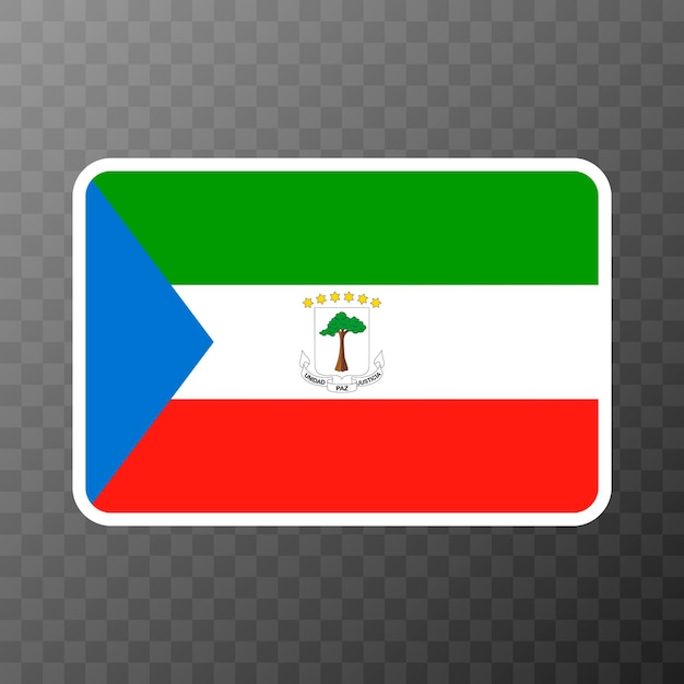 赤道ギニアの旗の公式色と比率ベクトルイラスト